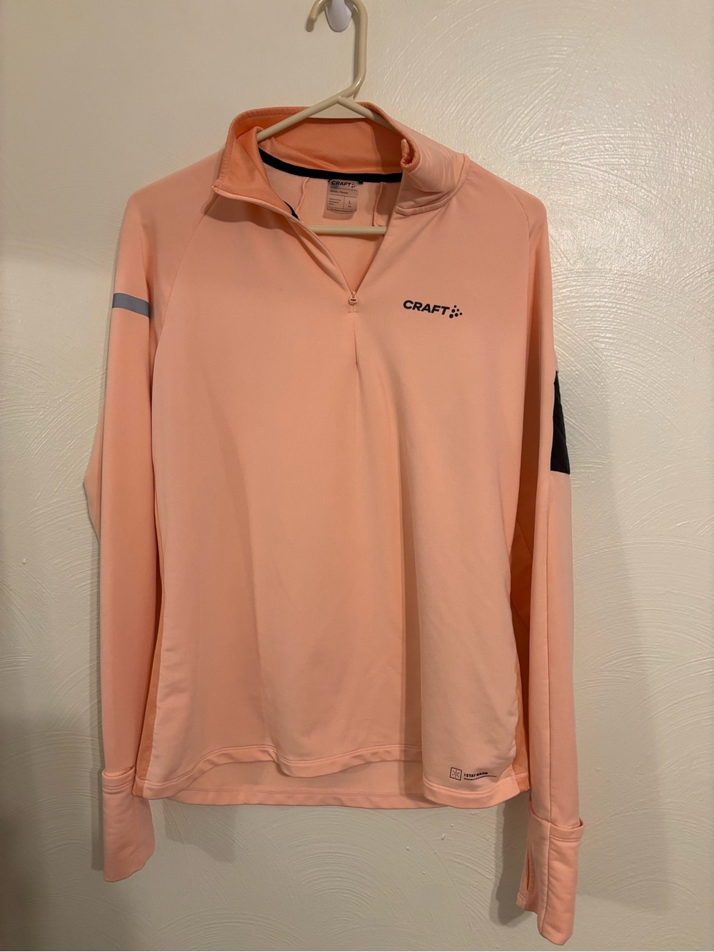 CRAFT Women’s L Peach Quarter Zip Running Performance Top